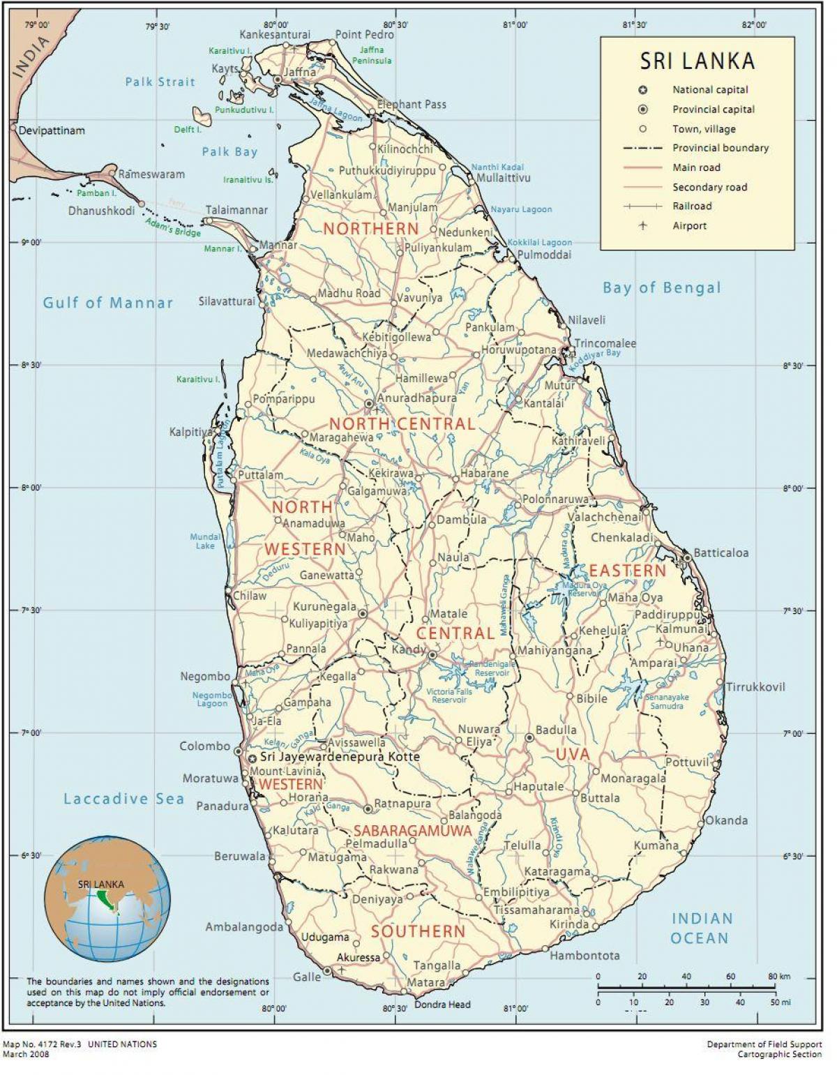 Sri Lanka root kaart
