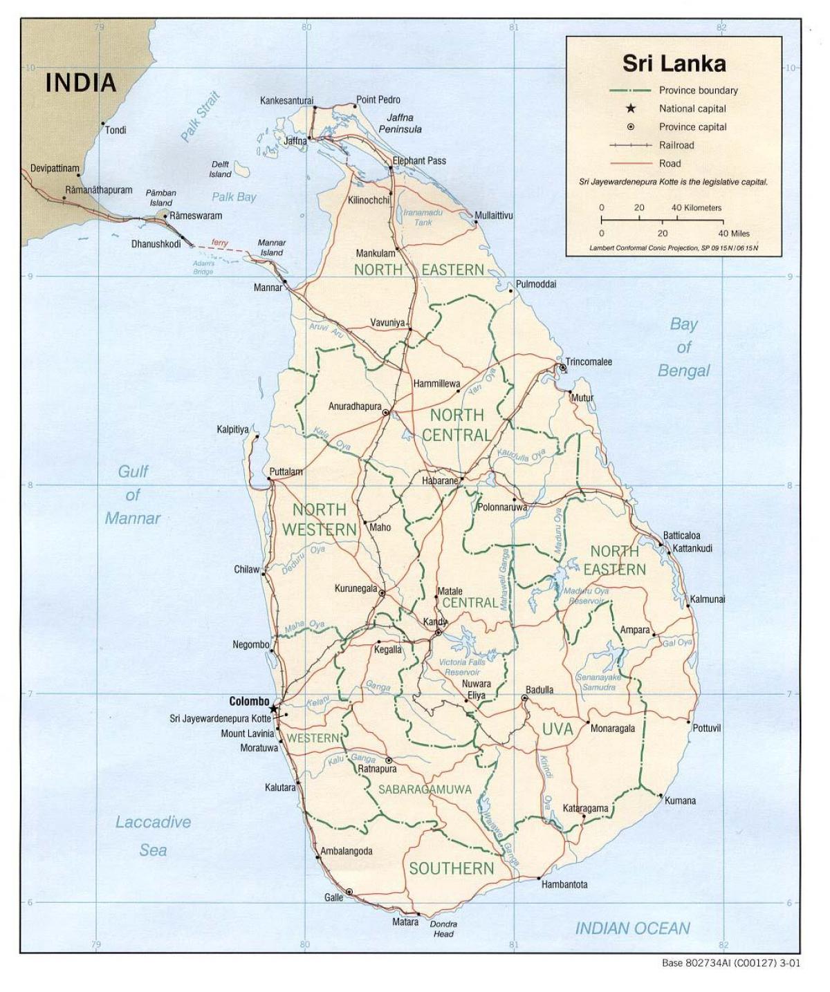 Sri Lanka bus kaart