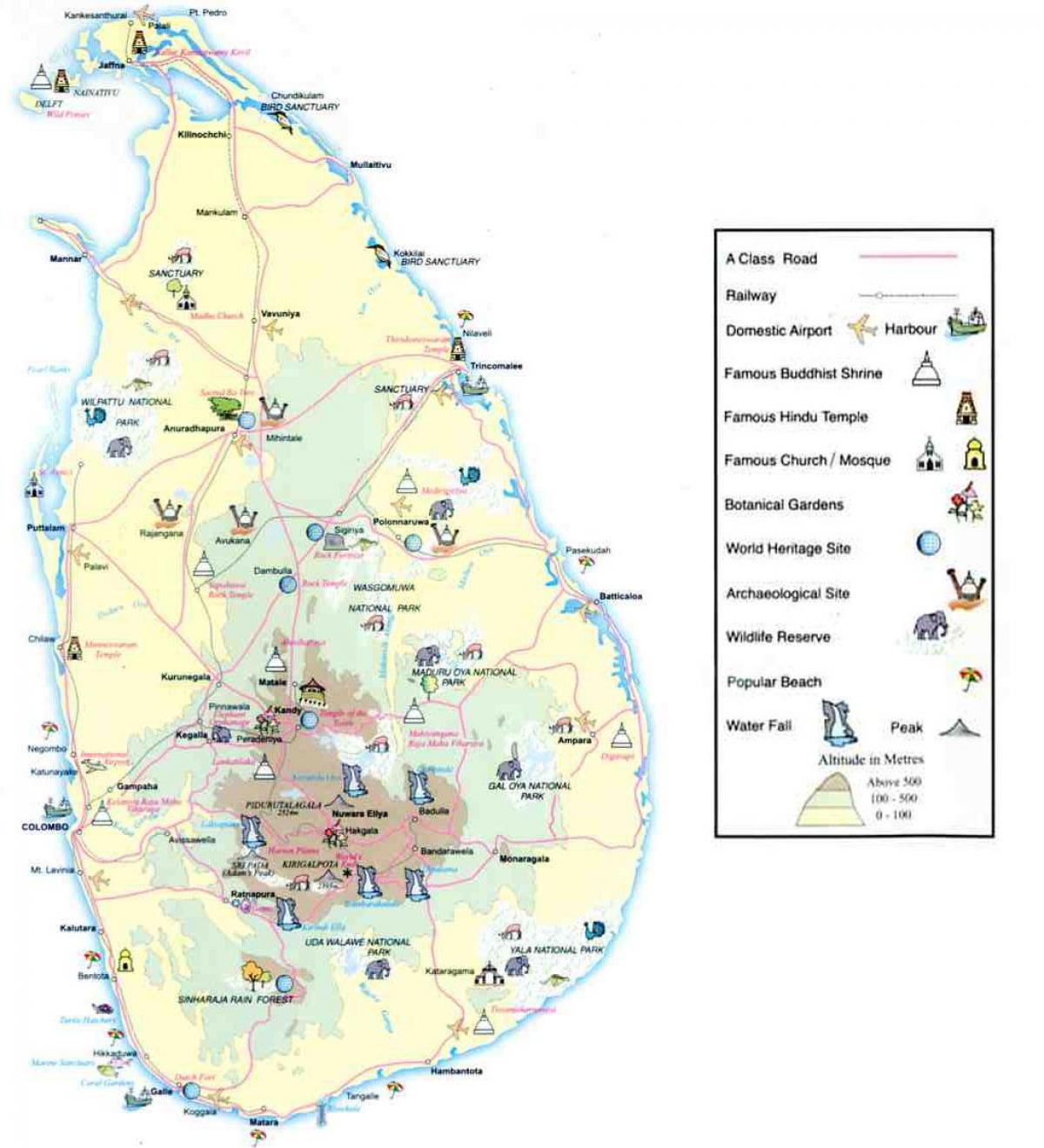 kaart van Sri Lanka kaart informatie
