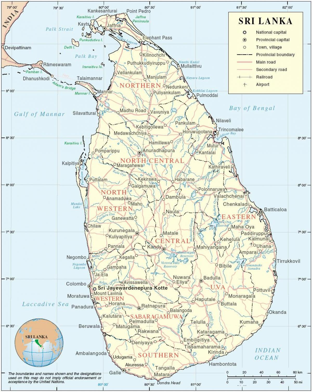 Sri Lanka kaart hd