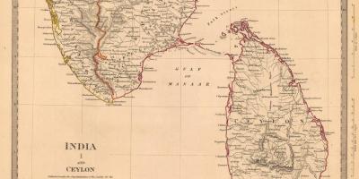 Oude Ceylon kaart