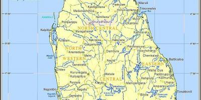 Sri Lanka trein netwerk kaart