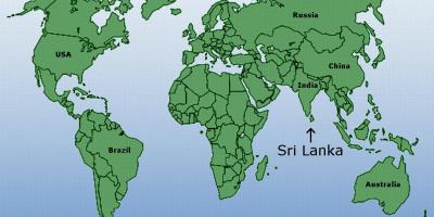 Wereldkaart met Sri Lanka