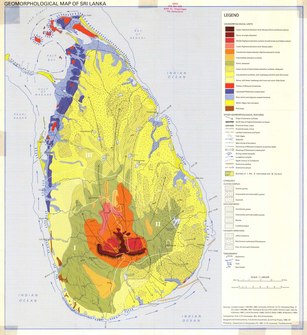 kaart van de bodem kaart van Sri Lanka