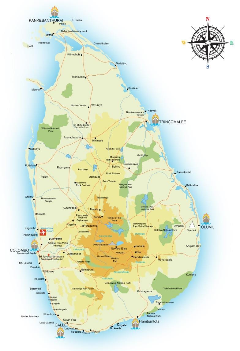 kaart van id office Sri Lanka