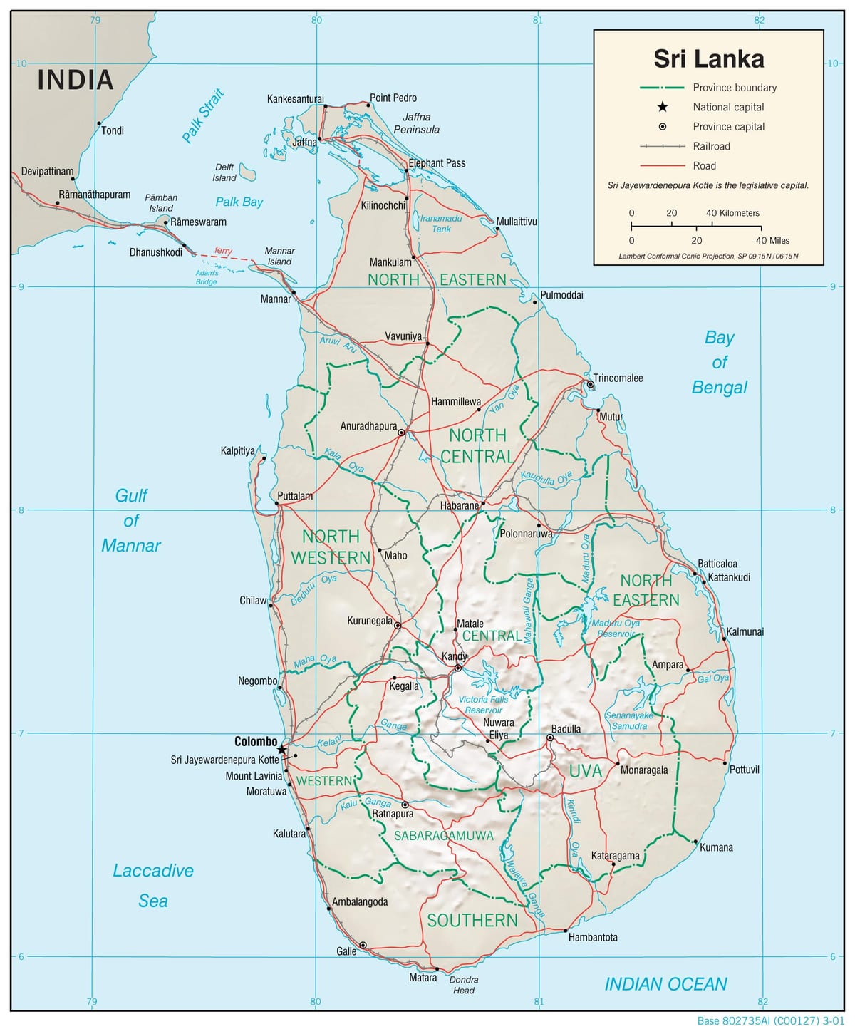 kaart van de navigatie kaart van Sri Lanka