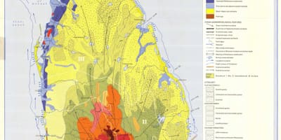 Kaart van de bodem kaart van Sri Lanka