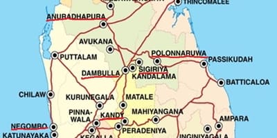 Ella kaart van Sri Lanka