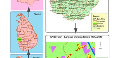 Kaart van gn-divisie kaart van Sri Lanka