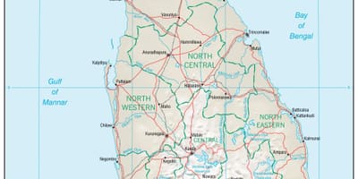 Kaart van de navigatie kaart van Sri Lanka