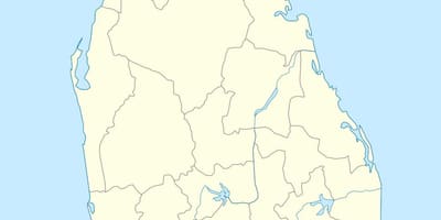 Kaart van Sri Lanka divisie secretariaat