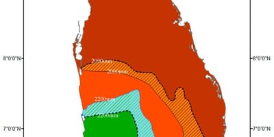 Sri Lanka klimaat zone kaart