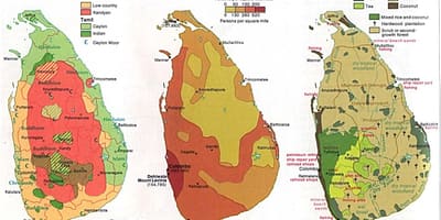 Kaart van Sri Lanka landbouw