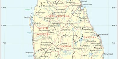 Luchthavens Sri Lanka kaart