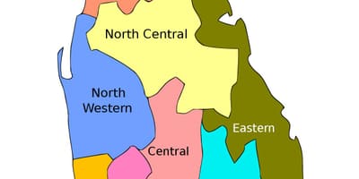 Sri Lanka kaart provincies en districten