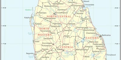 Sri Lanka wegenkaart afstand calculator