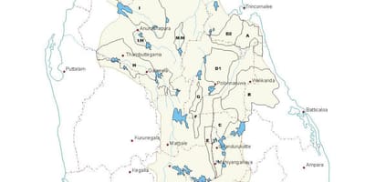 Kaart van tanks in Sri Lanka